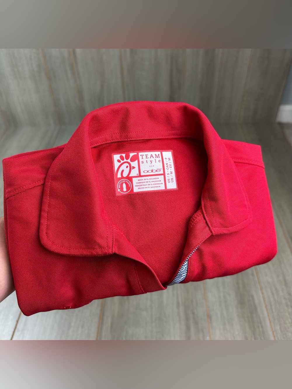 Chick Fil A Polo Shirt Womens Size S Oobe Team Style Solid Red